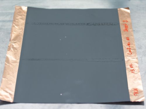 Image of an incorrectly coated electrode foil