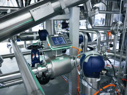 Débitmètre électromagnétique SM Foodmag intégré dans une installation de brassage