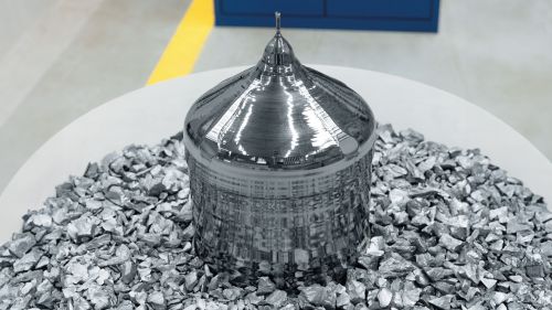 Silicon ingot as a demonstration object.