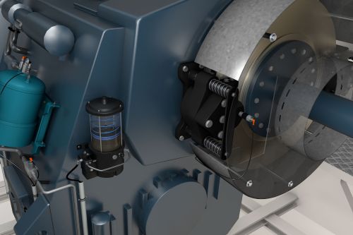 Teaser image of the article: Rotor brake. Monitor the condition of the rotor brake via remote diagnostics in order to plan maintenance in a targeted manner.