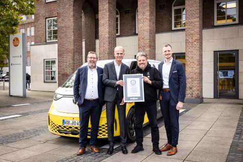 Tilo Haug, Michael Marhofer, Rainer Zietlow and Michel Quambusch during the der symbolic presentation of the certificates