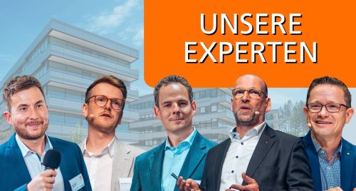 Das Experten-Team der digitalen Talkreihe „AHA!“ vor dem SUMMIT in Siegen.
