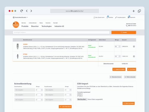 Teaserbild von dem Artikel: Komfortabel und schnell bestellen. Verfügbarkeitsprüfung, individuelle Preise, CSV-Import