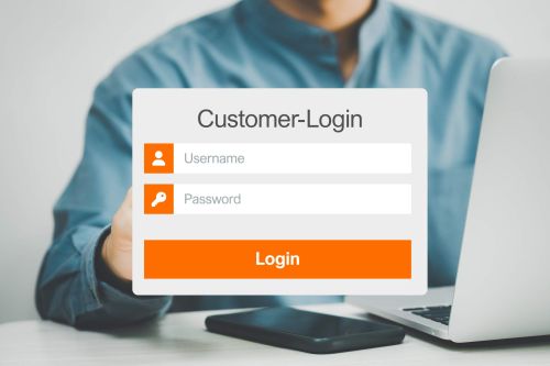 Sample login screen for the customer portal