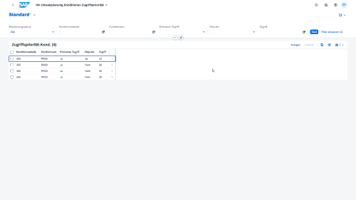 Screenshot: Preisfindung und Konditionsmigration