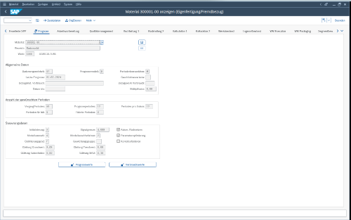 Screenshot: Automatische Materialstamm-Aktualisierung