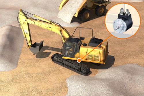 Monitoring the boom position on excavators with safety encoders