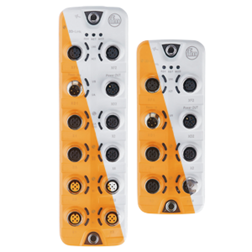 Teaser image of the article: System components using PerformanceLine IO-Link masters. ifm's PerformanceLine IO-Link masters have higher current outputs, the ability to daisy chain power and Ethernet, and B port versions available.