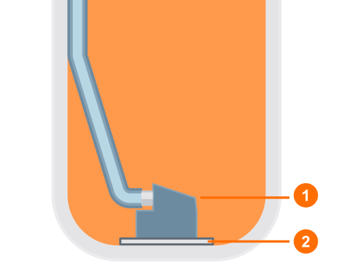 Grafik des RTD-Elements mit der metallgebundene Bauweise
