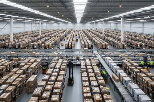 Example photo illustrating the use of O2M cameras for person detection in logistics applications