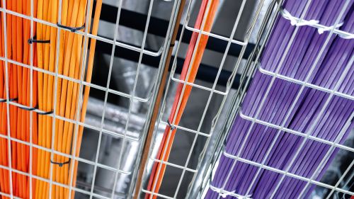 orange and purple wires