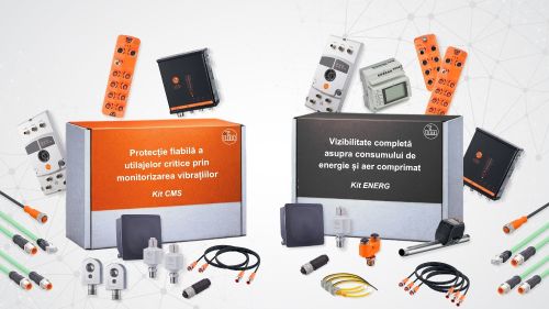 Imagine de prezentare a paginii: Către pagina principală a Kit-urilor ifm. Kit-uri Condition & Energy Monitoring ready-to-install