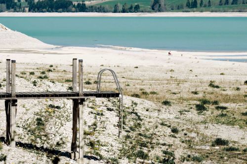 Gariep Dam in South Africa during a drought.