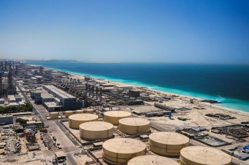 A desalination plant at the shore of the arabian gulf
