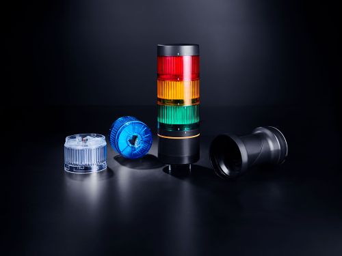 Teaserbild von der Seite: Frei konfigurierbare Signalleuchte. Passgenaue Statusvisualisierung durch Kombination von bis zu 5 LED-Segmenten