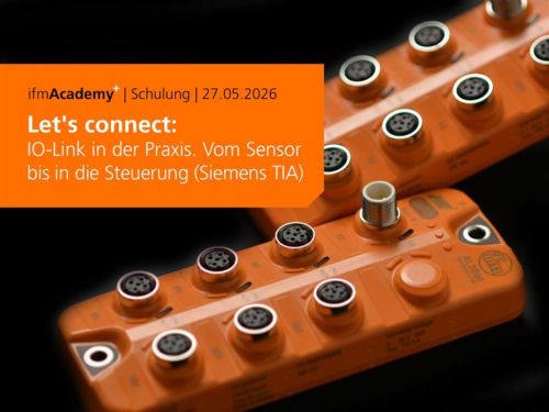 Teaserbild von der Seite: Schulung am 27.05.2026. Let's connect: Transparenz in allen Automationsebenen mit IO-Link