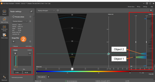 Screenshot of popup box for power filters
