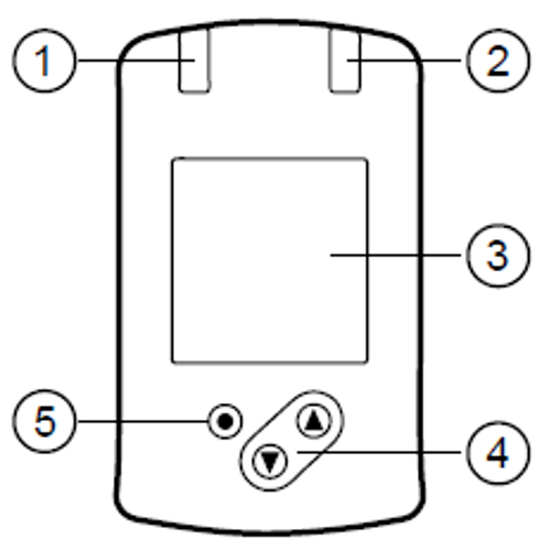 Graphic of the TFT display and elements such as pushbuttons and LEDs