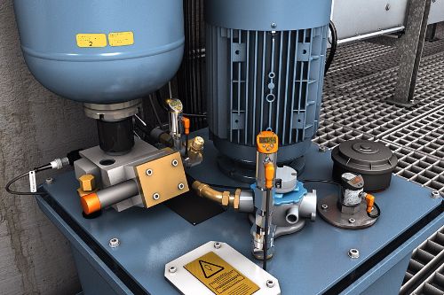 TN series temperature sensor in a hydraulic power unit