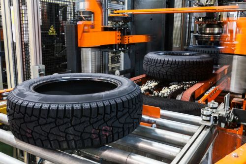 Application photo of rubber tire manufacturing process.