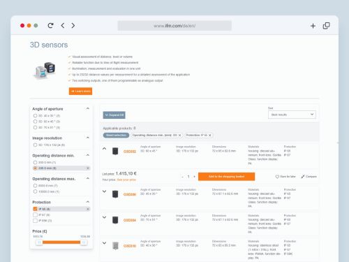 Teaser image of the article: The clever selector. Find the suitable product from among more than 10,000 articles.
