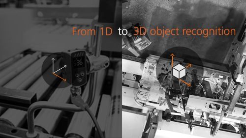 產品預告圖： 在任何尺度都同樣可靠：視覺感測器. 自動引導車能安全的自主移動至目的地，即使再小的物品也能被偵測到，而中間生產步驟的的品質檢查也能達到毫米程度的精確度：
