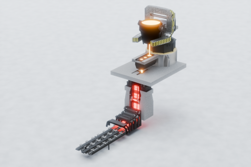 Teaser image of the article: Continuous caster. Discover how ifm sensors improve continuous casting in steel production to reduce scrap, prevent downtime, and ensure defect-free parts.