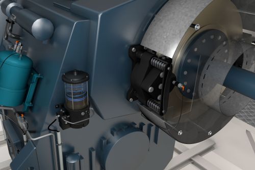 Teaser image of the article: Rotor brake. Monitor the condition of the rotor brake via remote diagnostics in order to plan maintenance in a targeted manner.