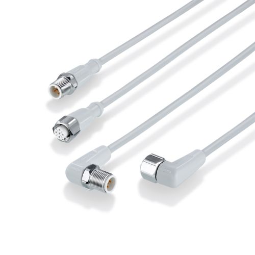 Imagem teaser do produto: Conexões de cabo em áreas úmidas. Cabo ecolink M12, sem halogênio e silicone, para áreas higiênicas com 4 x 1 mm²