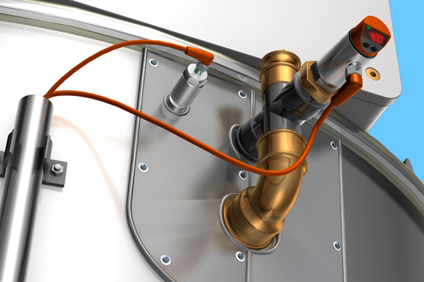 Temperaturmessung an einem Tank ifm