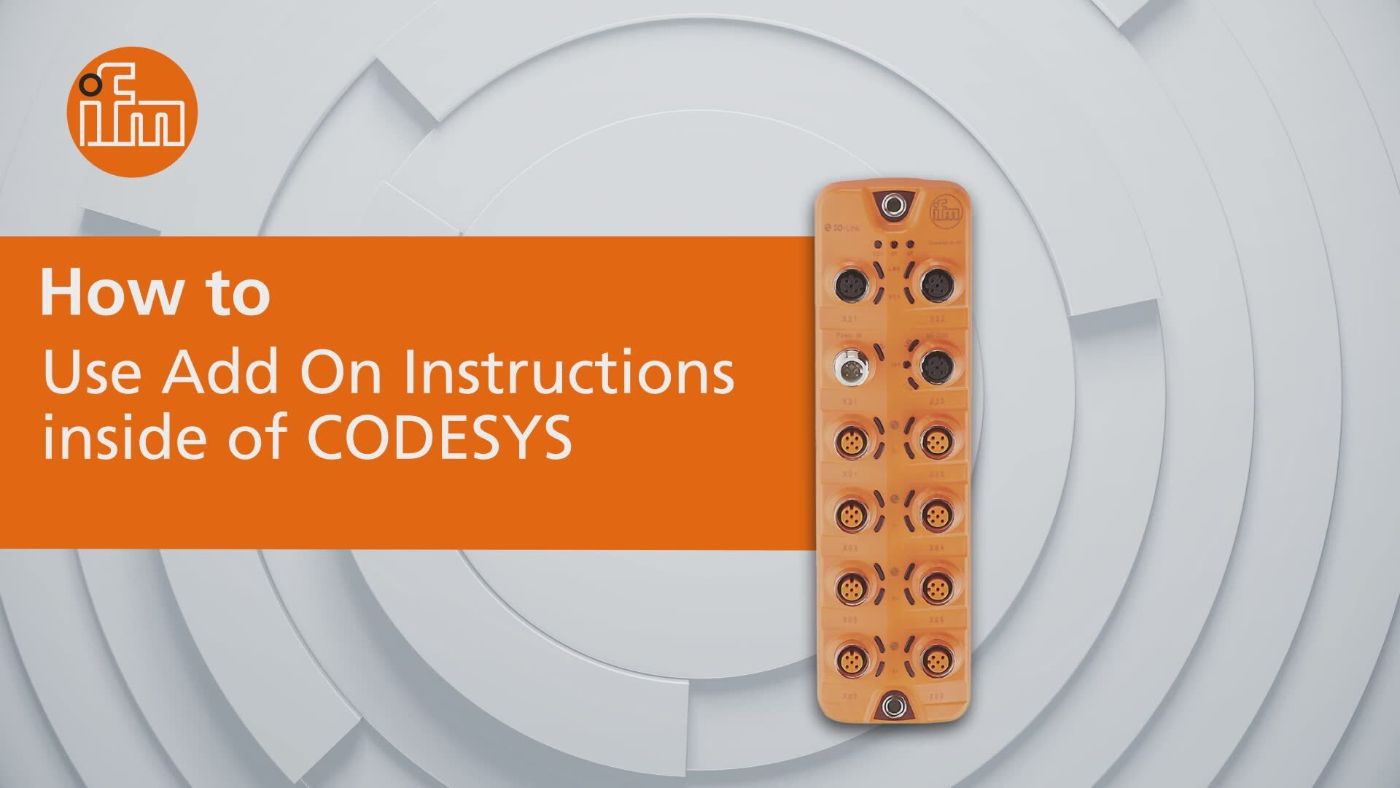 How to use add on instructions inside of CODESYS [video] - ifm