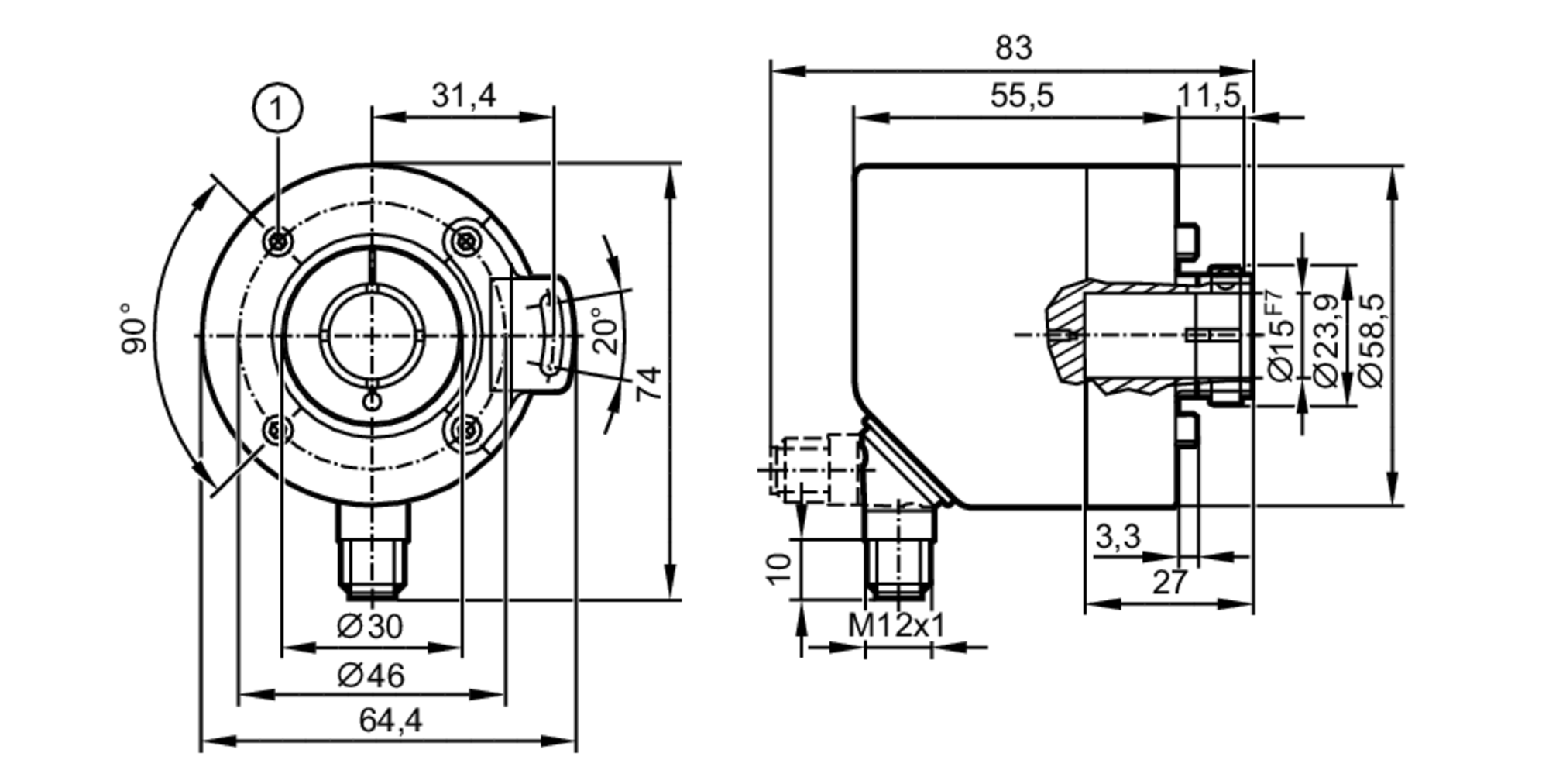 RO3102 Incremental encoder with hollow shaft ifm electronic
