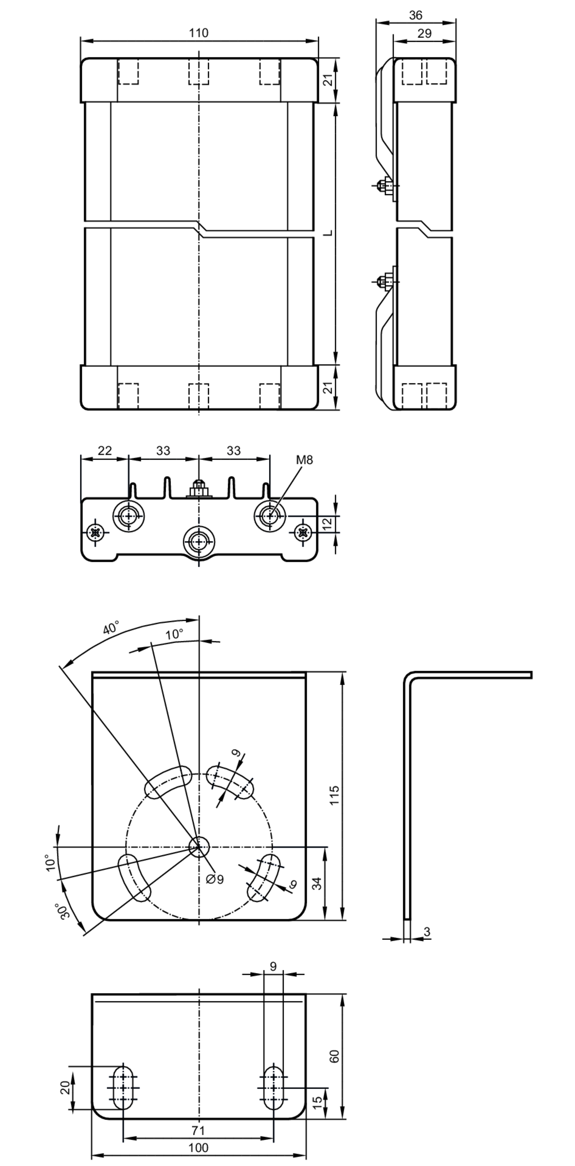 EY1005 Corner mirror for safety light grids ifm