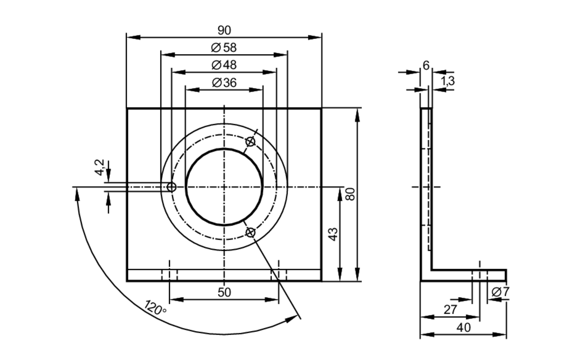 E60035 Cantoneira De Fixa o Para Encoder Ifm