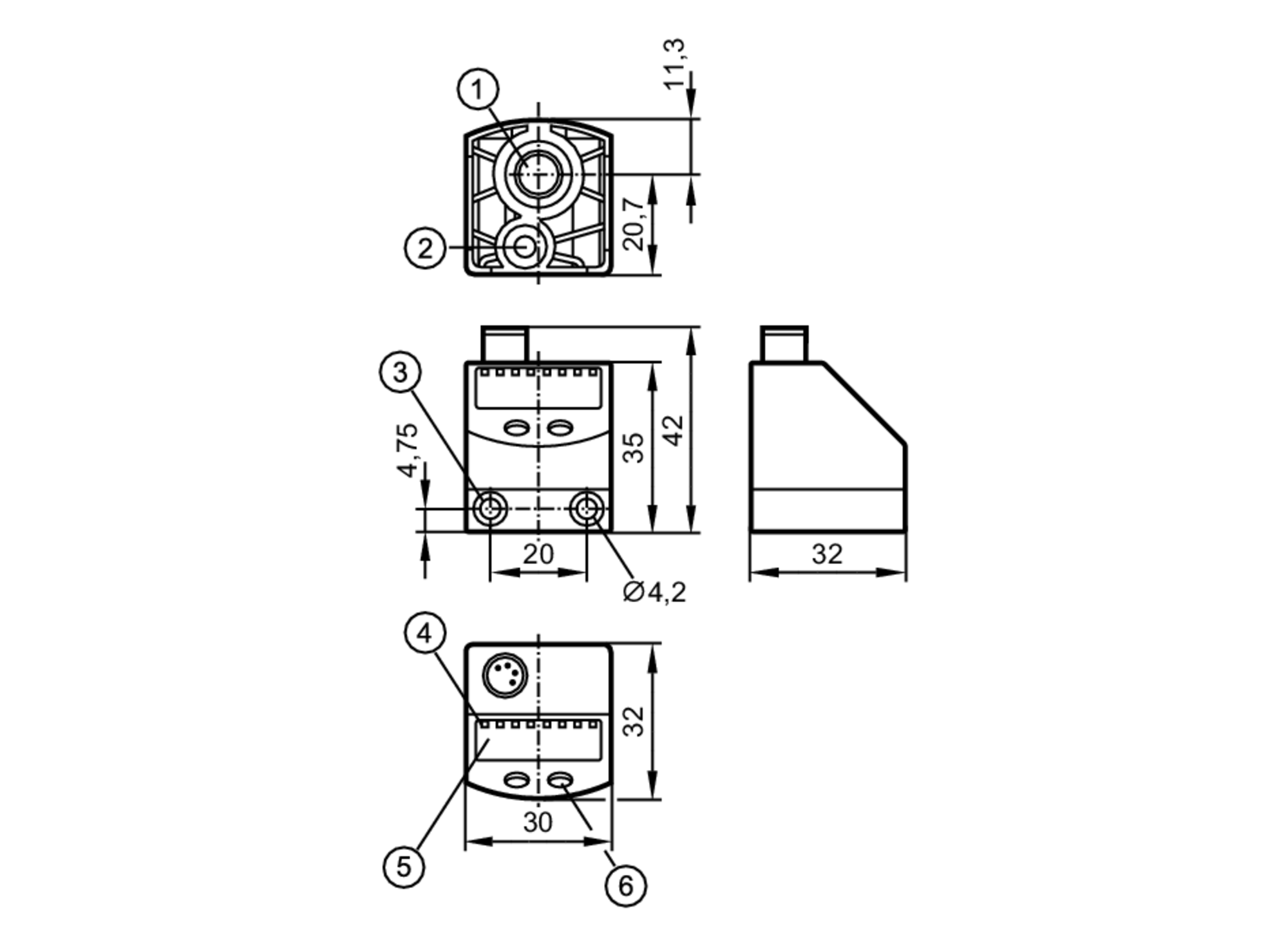 PQ3834 Pressure sensor for pneumatics ifm