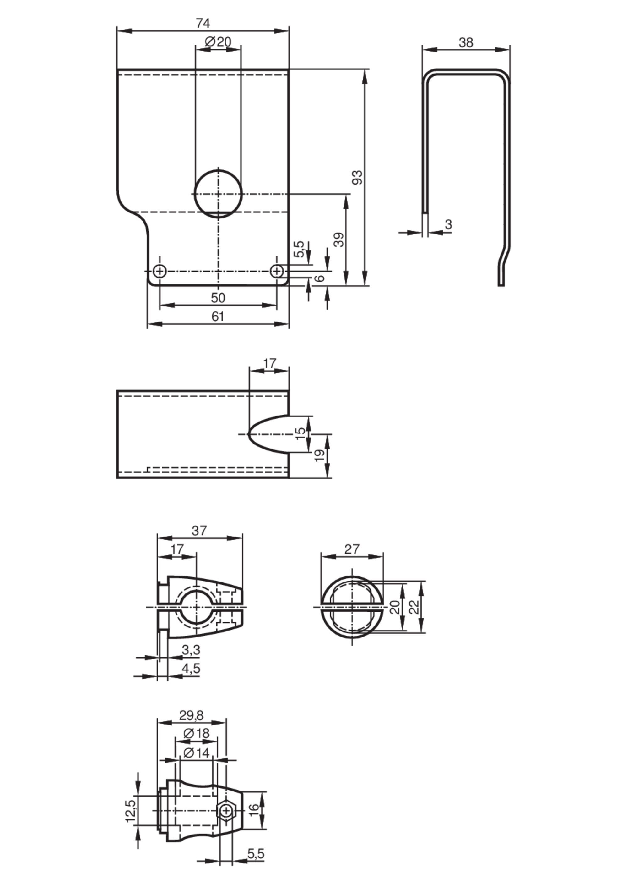 E20793 Mounting set with protective cover for photoelectric sensors ifm