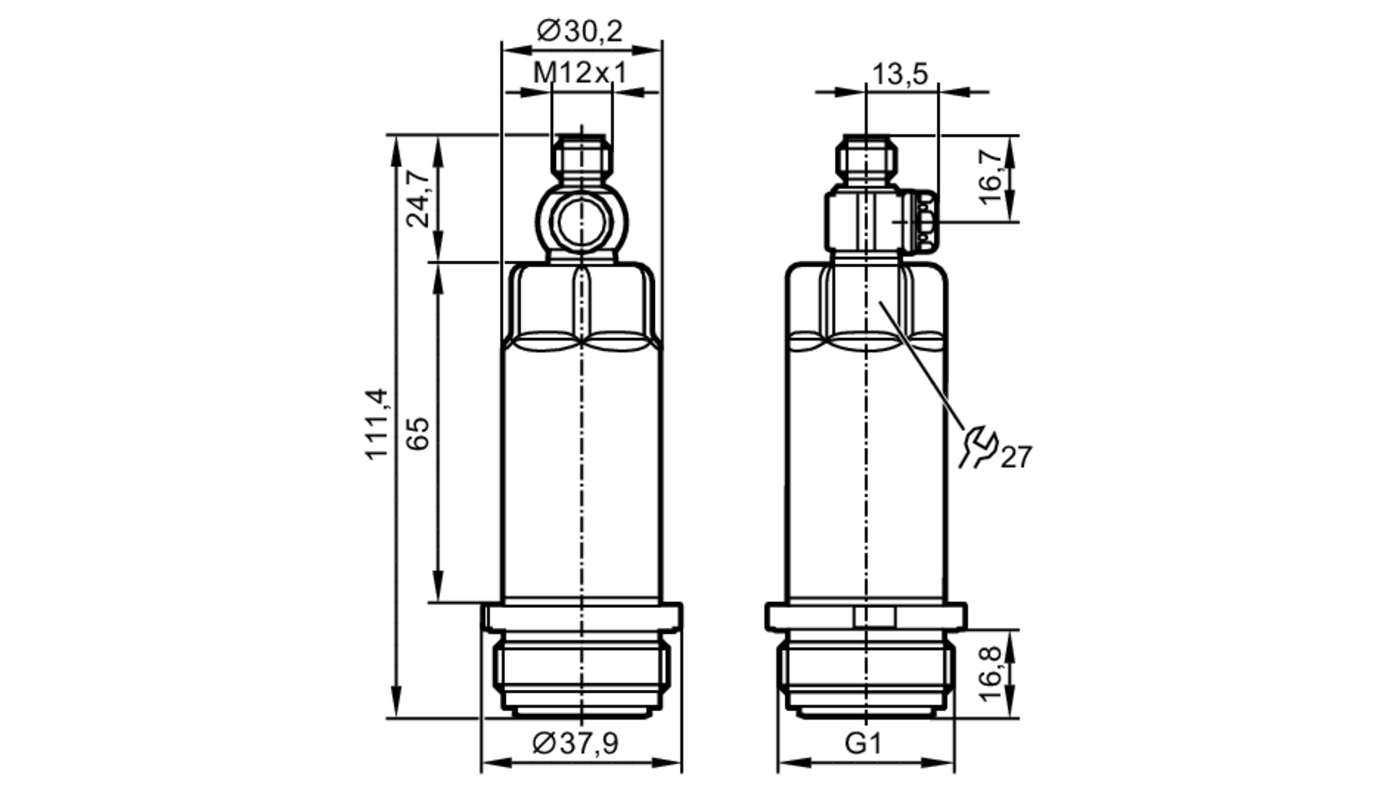 PM1704 Electronic pressure sensor ifm