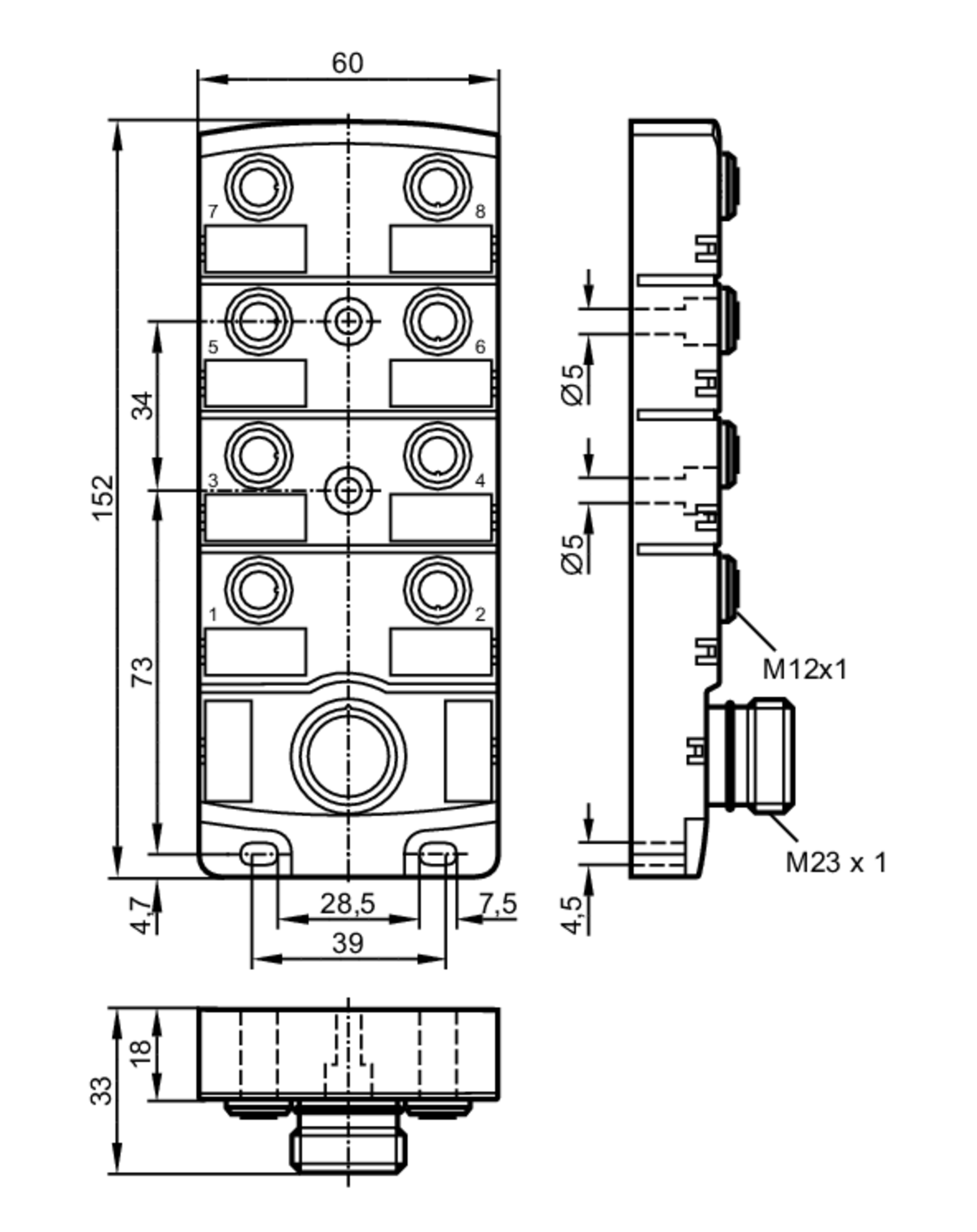 EBC011 Wiring block ifm